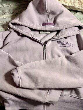 Brooklyn Cloth Lavender Embroidered Originals Cropped  Hoodie